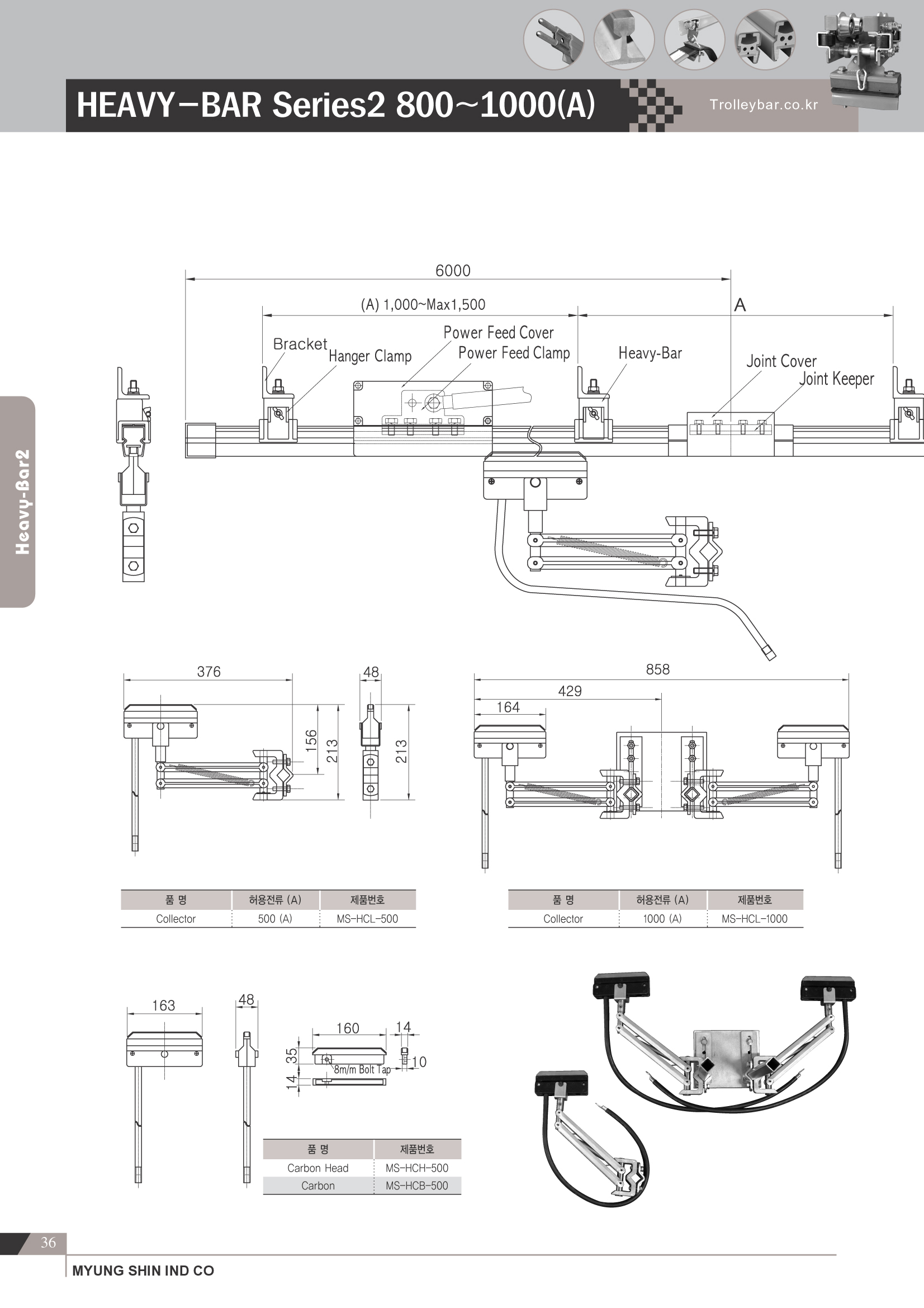 Thiết Bị Cầu Trục MTT Hàn Quốc Ray điện Heavy bar 
