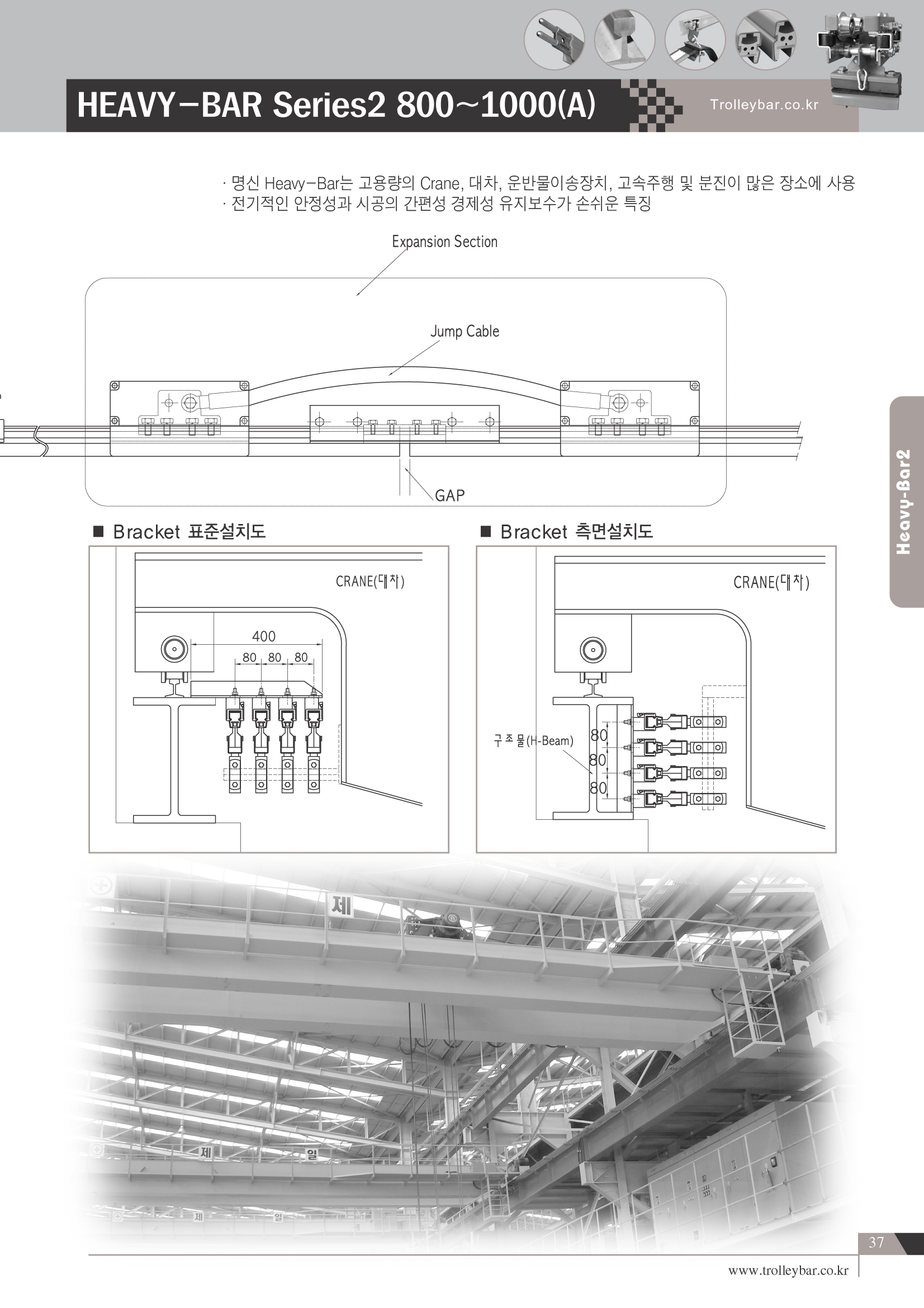 Thiết Bị Cầu Trục MTT Hàn Quốc Ray điện Heavy bar 