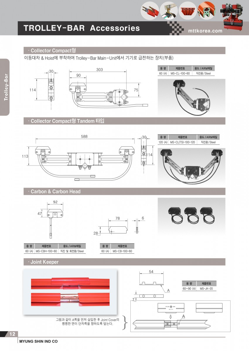 Thiết Bị Cầu Trục MTT Hàn Quốc Ray điện cầu trục Trolley bar Thiết Bị Cầu Trục MTT Hàn Quốc Ray điện cầu trục Trolley bar