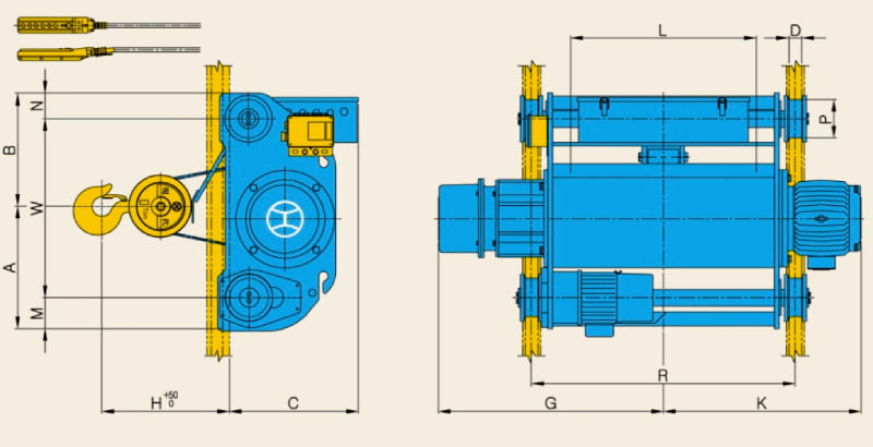 Thiết Bị Cầu Trục MTT Hàn Quốc Palang cáp dầm đôi 10 tấn Hyundai 