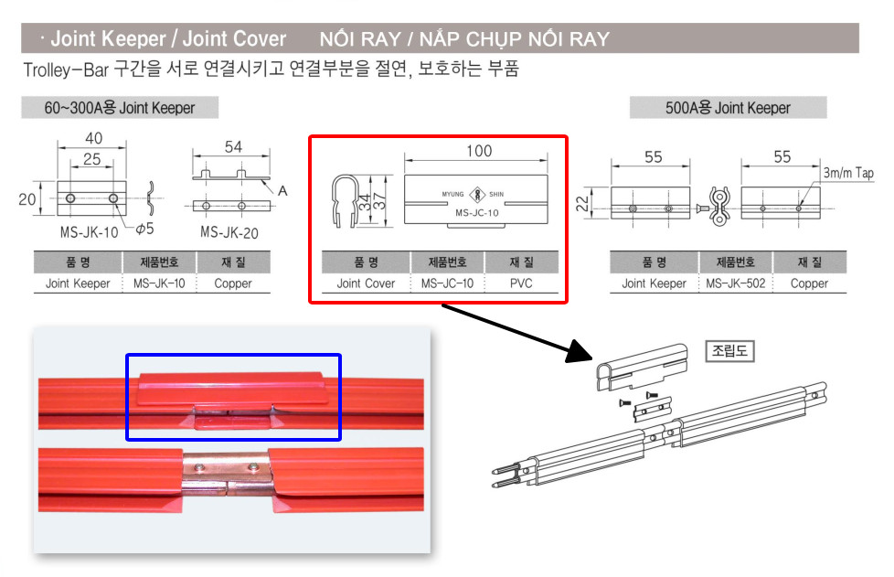 Thiết Bị Cầu Trục MTT Hàn Quốc Chụp nối ray điện cầu trục 1P 3P Thiết Bị Cầu Trục MTT Hàn Quốc Chụp nối ray điện cầu trục 1P 3P