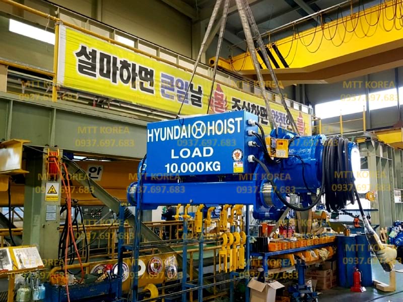 Thiết Bị Cầu Trục MTT Hàn Quốc Palang cáp dầm đôi 10 tấn Hyundai 