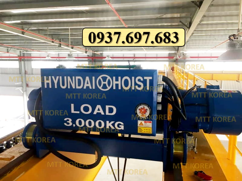 Thiết Bị Cầu Trục MTT Hàn Quốc Palang cáp điện dầm đôi 3 tấn Hyundai Thiết Bị Cầu Trục MTT Hàn Quốc Palang cáp điện dầm đôi 3 tấn Hyundai
