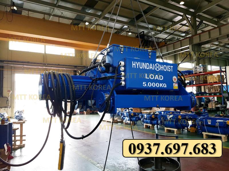 Thiết Bị Cầu Trục MTT Hàn Quốc Palang cáp dầm đôi 5 tấn Hyundai 