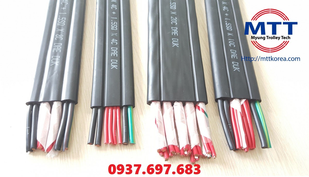 Thiết Bị Cầu Trục MTT Hàn Quốc Dây cáp điện cầu trục 4SQx4C+1.5SQx8C Thiết Bị Cầu Trục MTT Hàn Quốc Dây cáp điện cầu trục 4SQx4C+1.5SQx8C
