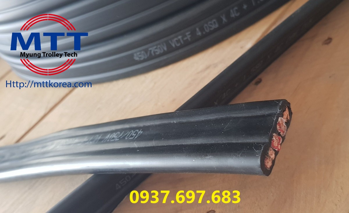 Thiết Bị Cầu Trục MTT Hàn Quốc Dây cáp điện cầu trục 4SQx4C+1.5SQx8C Thiết Bị Cầu Trục MTT Hàn Quốc Dây cáp điện cầu trục 4SQx4C+1.5SQx8C