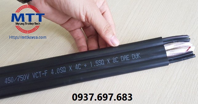 Thiết Bị Cầu Trục MTT Hàn Quốc Dây cáp điện cầu trục 4SQx4C+1.5SQx8C Thiết Bị Cầu Trục MTT Hàn Quốc Dây cáp điện cầu trục 4SQx4C+1.5SQx8C