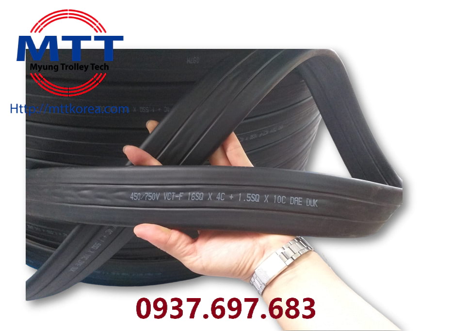 Cáp điện dẹt cầu trục 16SQx4C+1.5SQx10C
