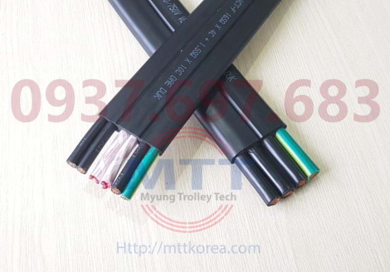 Thiết Bị Cầu Trục MTT Hàn Quốc Cáp điện dẹt cầu trục 16SQx4C+1.5SQx10C 
