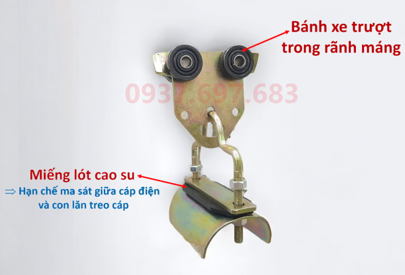 Thiết Bị Cầu Trục MTT Hàn Quốc Con lăn treo cáp điện ray C cầu trục Thiết Bị Cầu Trục MTT Hàn Quốc Con lăn treo cáp điện ray C cầu trục