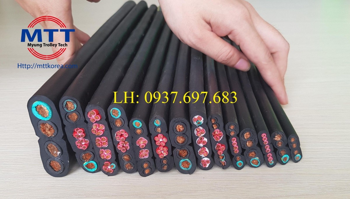 Thiết Bị Cầu Trục MTT Hàn Quốc Cáp dẹt cầu trục 10SQx4C+1.5SQx10C Thiết Bị Cầu Trục MTT Hàn Quốc Cáp dẹt cầu trục 10SQx4C+1.5SQx10C