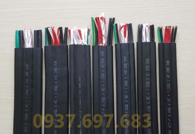 Thiết Bị Cầu Trục MTT Hàn Quốc Cáp điện dẹt cầu trục 16SQx4C+1.5SQx10C 