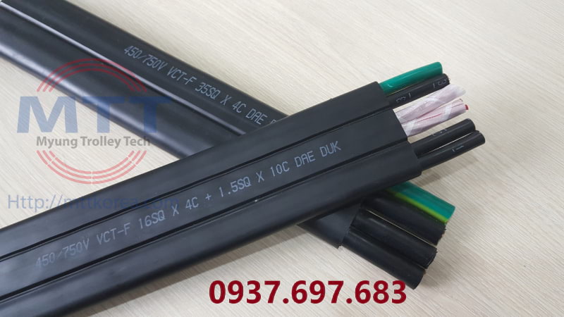Thiết Bị Cầu Trục MTT Hàn Quốc Cáp điện dẹt cầu trục 16SQx4C+1.5SQx10C 