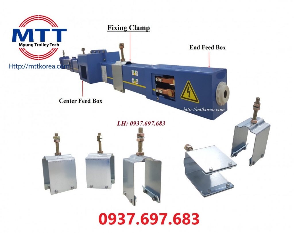 Kẹp cố định ray điện hộp kín