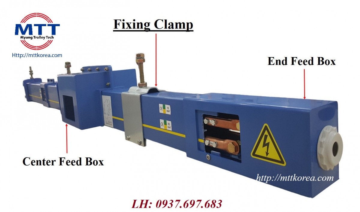 Thiết Bị Cầu Trục MTT Hàn Quốc Kẹp cố định ray điện hộp kín Thiết Bị Cầu Trục MTT Hàn Quốc Kẹp cố định ray điện hộp kín