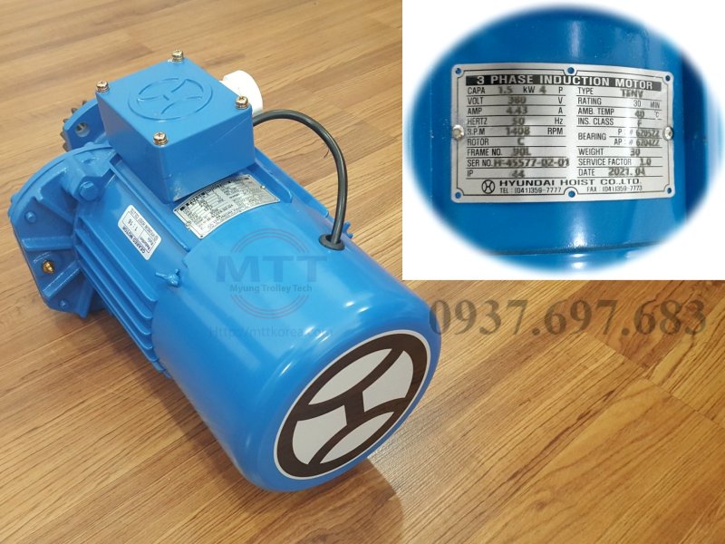 Thiết Bị Cầu Trục MTT Hàn Quốc Motor dầm biên cầu trục 0.75kWx4P 