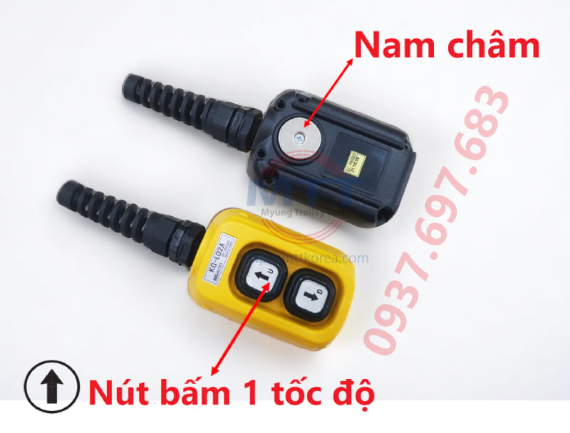 Thiết Bị Cầu Trục MTT Hàn Quốc Tay bấm điều khiển L02A-KM loại 2 nút Thiết Bị Cầu Trục MTT Hàn Quốc Tay bấm điều khiển L02A-KM loại 2 nút