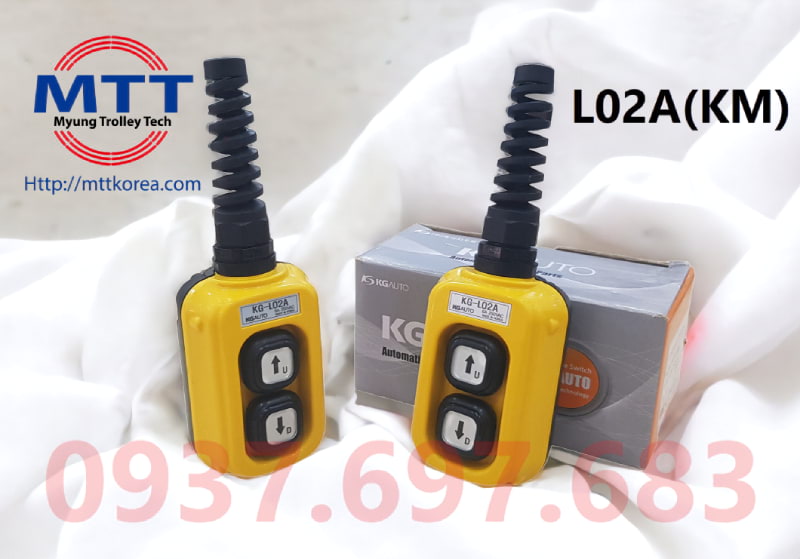 Thiết Bị Cầu Trục MTT Hàn Quốc Tay bấm điều khiển L02A-KM loại 2 nút Thiết Bị Cầu Trục MTT Hàn Quốc Tay bấm điều khiển L02A-KM loại 2 nút