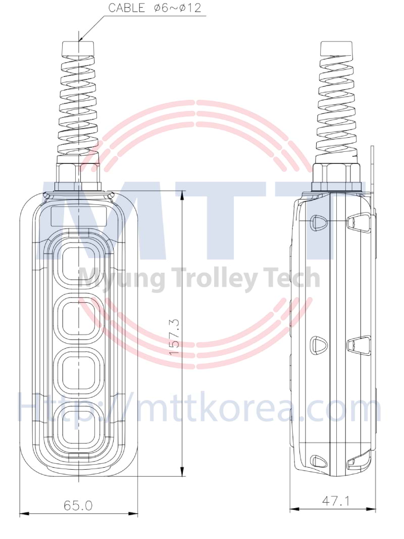 Thiết Bị Cầu Trục MTT Hàn Quốc Tay bấm điều khiển 4 nút L04AA(K) 