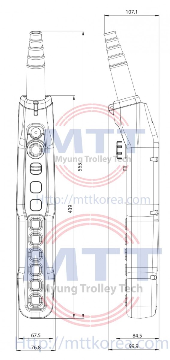 Thiết Bị Cầu Trục MTT Hàn Quốc Tay bấm điều khiển 10 nút H10EPMHAAA 