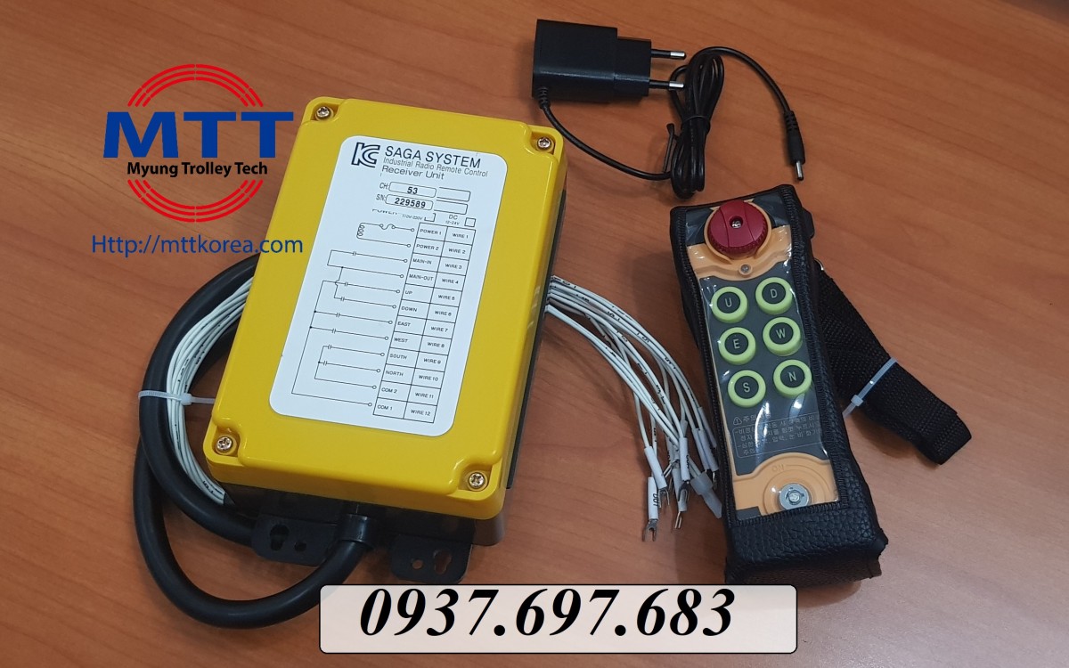 Thiết Bị Cầu Trục MTT Hàn Quốc Bộ điều khiển từ xa SAGA-600N 
