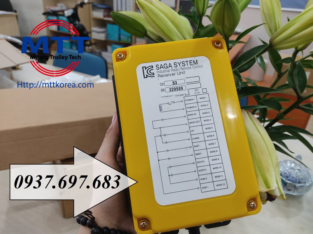 Thiết Bị Cầu Trục MTT Hàn Quốc Bộ điều khiển từ xa SAGA-600N 
