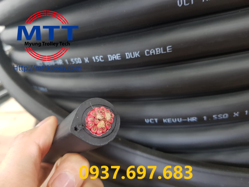 Thiết Bị Cầu Trục MTT Hàn Quốc Cáp điện tròn 1.5SQx15C cầu trục Thiết Bị Cầu Trục MTT Hàn Quốc Cáp điện tròn 1.5SQx15C cầu trục