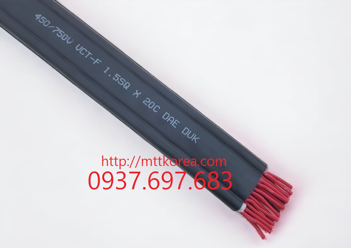 Thiết Bị Cầu Trục MTT Hàn Quốc Dây cáp điện dẹt 1.5SQx20C cầu trục 