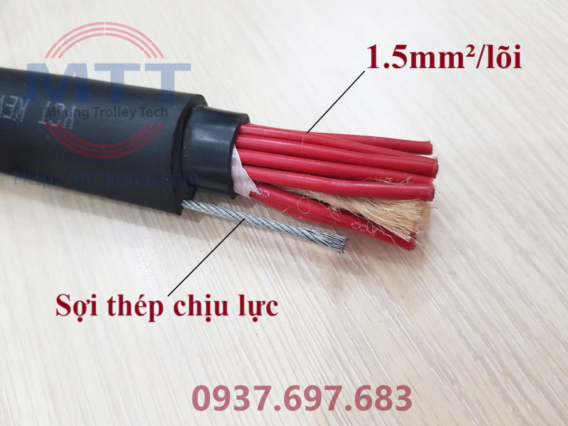 Thiết Bị Cầu Trục MTT Hàn Quốc Cáp điện tròn 1.5SQx15C cầu trục Thiết Bị Cầu Trục MTT Hàn Quốc Cáp điện tròn 1.5SQx15C cầu trục